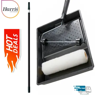 Harris 9  Paint Roller Tray Set Essential Good Decorating Kit Or Extension Pole • £9.99
