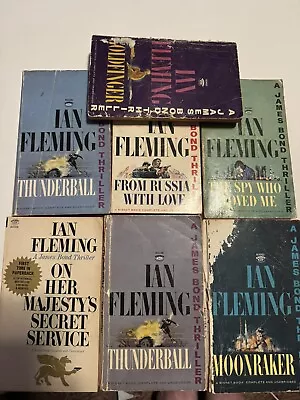 Lot Of 7 Ian Fleming Signet Paperback Books -  007 James Bond  1960s • $60