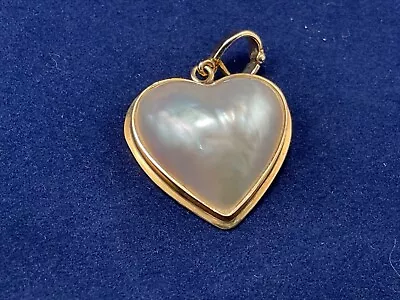 14k Heart Shape Mabe Pearl Necklace Enhancer • $495