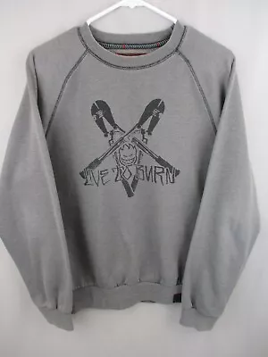 Vintage Spitfire Sweatshirt Mens Large Gray Live To Burn Graphic Y2K Pullover • $38.99