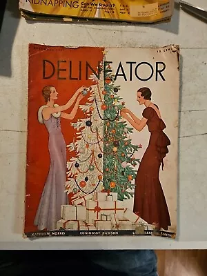 Vintage Magazine Delineator December 1931 Fashion Advertisements Stories • $17.05