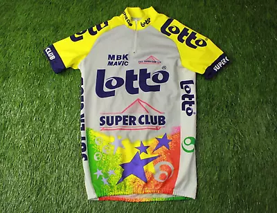 Vintage 90's Cycling Short Sleeve Shirt Jersey Super Club Lotto Original Xxl • $29.74