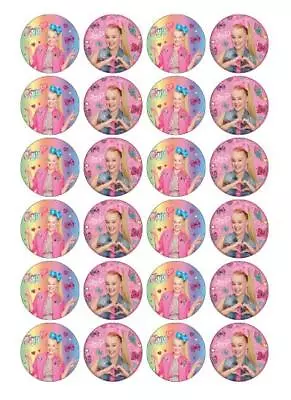 24 X Large Jojo Siwa Edible Cupcake Toppers Birthday Party Cake Decoration Image • $10.50