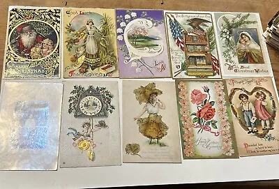 Lot Of 110+ Christmas New Year Greetings Romance Vintage Used Postcards Stamps • $24.95