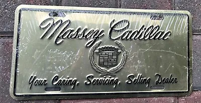 Massey Vintage Cadillac Car Dealer Dealership Gold License Plate Tag • $12.99