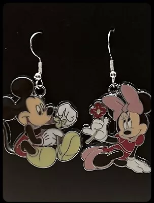 Handmade 925 Silver - Disney Mickey & Minnie Mouse Earrings Jewellery Gift • £8.95