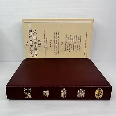 Kenneth Copeland Reference Edition Bible KJV Red Letter Genuine Leather Burgundy • $59.99