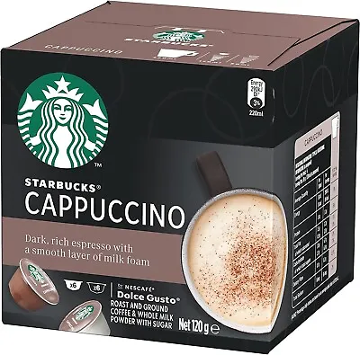 Starbucks Cappuccino By NESCAFE Dolce Gusto Coffee Pods Box Of 6 Capsules • $12.99