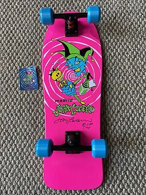 Jester John Lucero Skateboard Autographed 30” X 10” Hot Pink Rare • $295