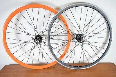 Redline Hubs Wheelset W Deep V Rims Velocity Style 700c Single Track Road Fixed • $249.99