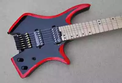 Custom 7 String Black Headless Electric Guitar Fanned Maple Fretboard • $330