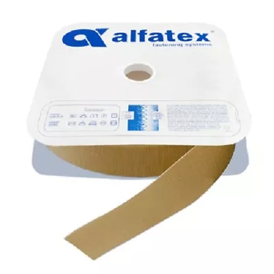 20MM 25MM BEIGE HOOK LOOP OR BOTH ALFATEX® BRAND BY Velcro COMPANIES SEW ON TAPE • £0.99