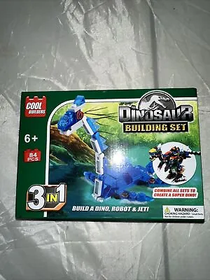 Dinosaur Building Set 3 In 1 Build A DINO/ROBOT/JET 84 Pieces New • $17.02