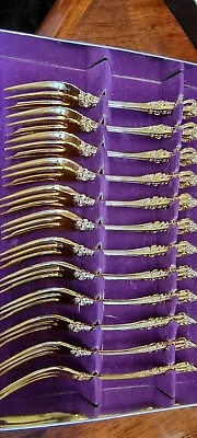 Vintage Wiltshire Cake Forks  Gold Plated 12pc.  Vgc • $55