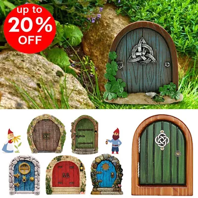 Mini Fairy Garden Door Wooden Mini Garden Door Elf Door Embellishments Wooden # • £3.47