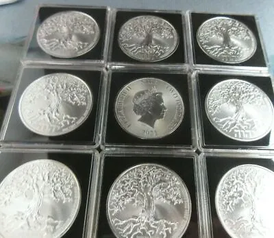2021 Silver 1 Oz .9999 Fine Silver Tree Of Life Hebrew Niue Dollar Coin  • £54.99