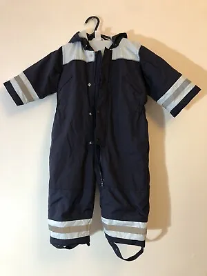 H&M Toddler Snow/Ski Suit 9-12 Months Navy Blue And Light Blue Fleece Lined • £6.99