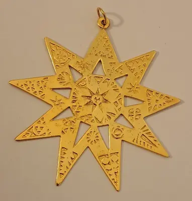 MMA Sterling Silver SNOWFLAKE Christmas Ornament 1972 Gold Plated 3 3/4  NICE • $50