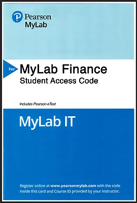 MyFinanceLab With EText For “MyLab Finance” (access Card Only No Book) • $89.99