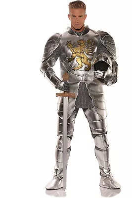 Knight In Shining Armor Metallic Screen Tunic Medieval Gothic Costume Adult Men • $38.44