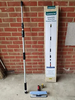 £13 • Buy Gardenline Extendable Water Fed Window Cleaner Telescopic Cleaning Pole Brush 3m