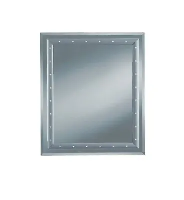 Vigo Plastic Edges And Rivet Heads 50 X 60cm Chrome Faceted Home Decor Mirror • £18.59