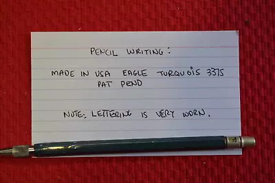 Vintage EAGLE 3375 Turquoise Mechanical  Drafting Lead Holder Drawing Pencil • $39.99