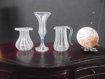 Antique Hand  Blown  Dollhouse Glass  From Germany - 3 Multi Color Pieces • $30