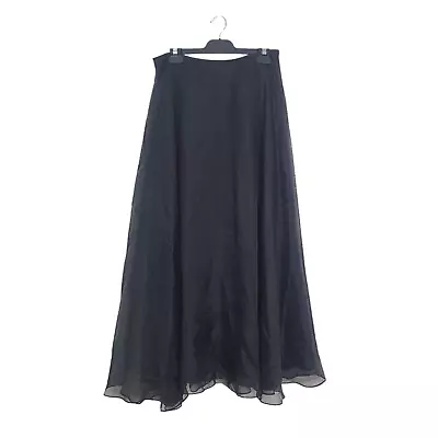 Mr K Size 14 Black Lined Organza Vintage Full Maxi Floor Length Ball Gown Skirt • $49.95