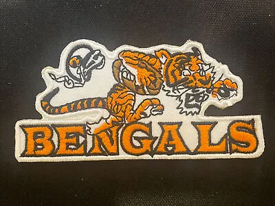 Cincinnati Bengals Vintage Embroidered Iron On Patch 4” X 2” NFL  Grade A1 • $6.49