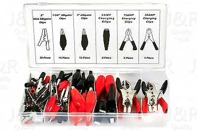 $10.95 • Buy 60 Pc Alligator Clip Assortment Set Test Lead Electrical Battery Clamp Connector