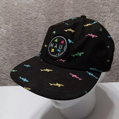 Maui And Sons Black Shark Bait Hat Snapback • $20
