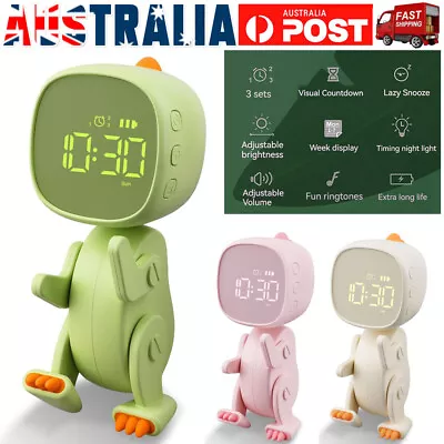 Dinosaur Kids Digital Alarm Clock Bedroom Bedside Clock Sleep Night Lights Gifts • $29.99