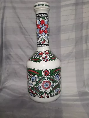 Vintage Metaxa Bottle Decanter Handmade Decorative Floral White Porcelain Greece • $15