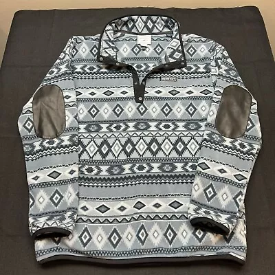 Men’s Obermeyer Snap Fleece Jacket Large Aztec Southwestern Aspen Colorado • $50