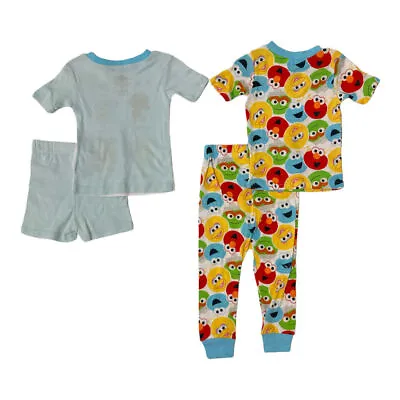 Sesame Street Unisex 4 Piece Cotton Pajama Set • $18.90