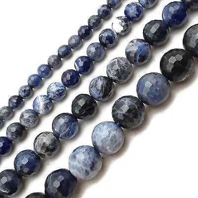 Sodalite Faceted Round Beads 6mm 8mm 10mm 12mm 15.5  Strand • $9.49