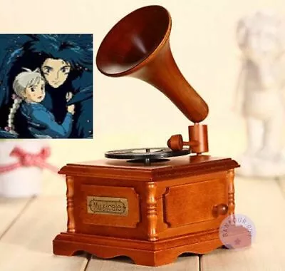 Wood Phonograph Wind Up Music Box : Promise Of The World • $75.72