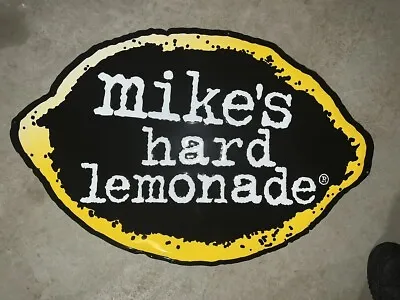 Mikes Hard Lemonade Beer Sign Tin Tacker Metal Man Cave 28.5”x19” 2000 Promo • $35