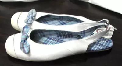 Women's Size 8 White Fabric Slingback Flats   NEW • $4.99