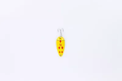 Eppinger Dardevle Midget Spoon 1-3/8  3/16 Oz Yellow/Red Diamonds Brass Back 817 • $8.41