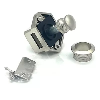 Push Button Cabinet Cupboard Campervan Motorhome Camper Door Catch Locks 1 Pack • £5.90