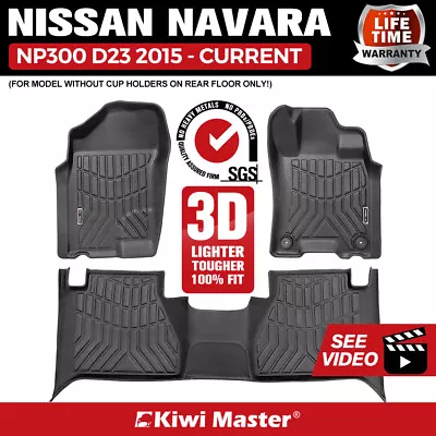 Kiwi Master 3D TPE Car Floor Mats Liner Fit Nissan Navara NP300 D23 2015-Current • $129.95