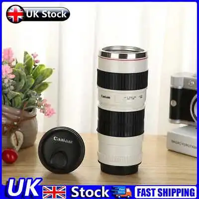 £12.02 • Buy 400mL Camera Lens Shaped Stainless Steel Water Cup Tea Mug With Lid (White) UK