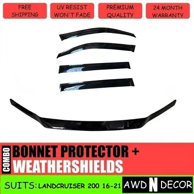 Bonnet Protector Weather Shields For Toyota Landcruiser 200 Series 16-21 Tinted • $129.99