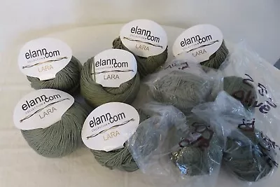 8 * Balls Elann Collection LARA 100% Mercerized Cotton Yarn 50g  Color Green Tea • $24