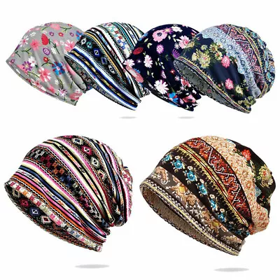 Women Floral Baggy Slouchy Beanie Hat Headwear Scarf Snood Hat Cancer Chemo Caps • $15.88