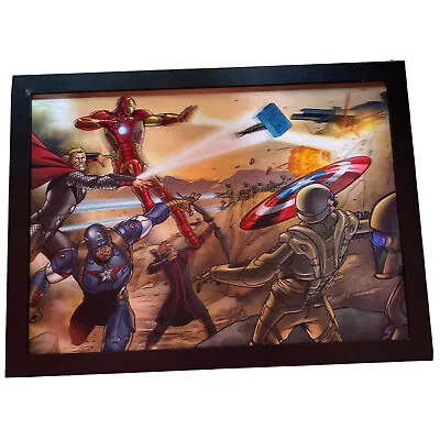 Marvel Avengers 3D Wall Art Superheros Moving Picture Framed Hologram 30  X 22  • £44.39