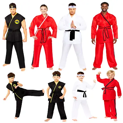 Cobra Kai Miyagi Do Karate Kid Gi Fancy Dress Costume TV Show Mens Womens Kids • £27.99