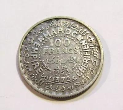 Morocco 1953 100 Francs Silver Coin • $19.99